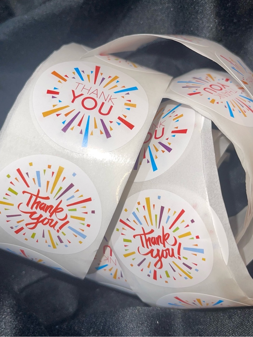 Thank You Confetti Round Sticker Labels - Multicolor 1.5” 100